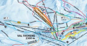 carte du domaine skiable de Val Thorens
