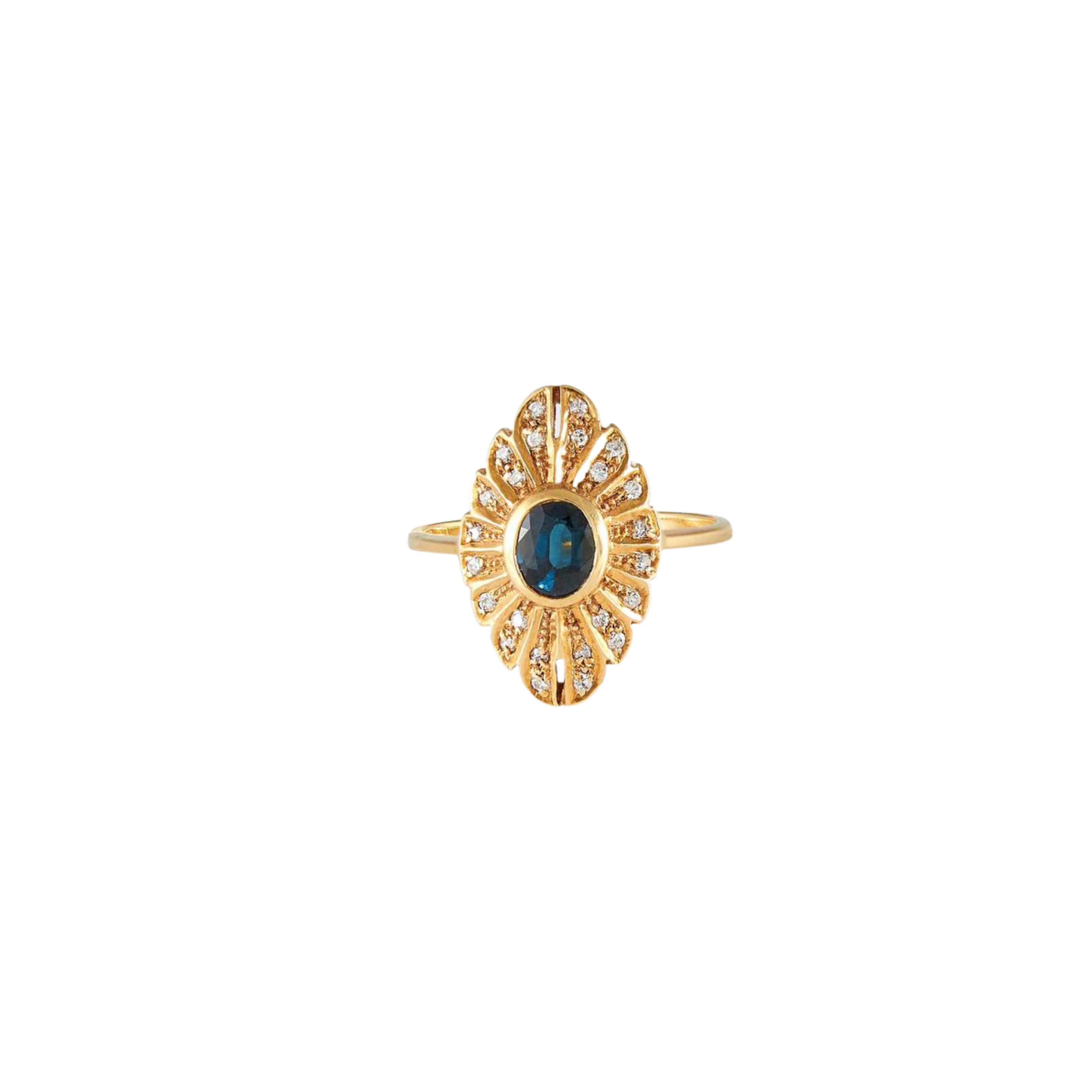 Cadeau : Bague ancienne début 20ème siècle, anneau double tressé d'or jaune serti d'un cabochon de corail méditerranéen