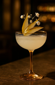 Cocktail signature du Domaine Reine Margot Paris Issy, création festive du bar de l’hôtel MGallery.