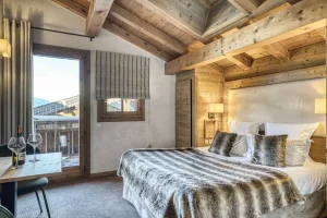 Chambre des chalets Les Loges Blanches à Megève