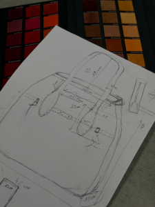 Dessin brouillon du sac