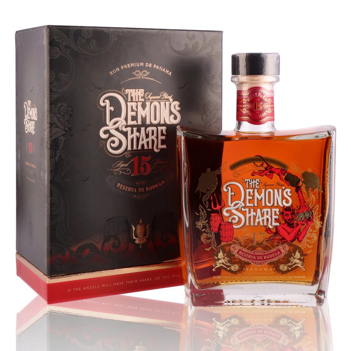 The Demon's Share coffret avec bouteille réctangulaire
