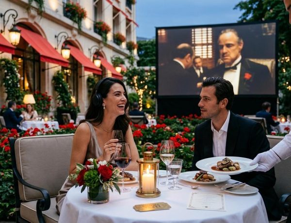 FrenchMag - Ce cinéma en plein air au Plaza Athénée propose un dîner servi au rythme des scènes du Parrain