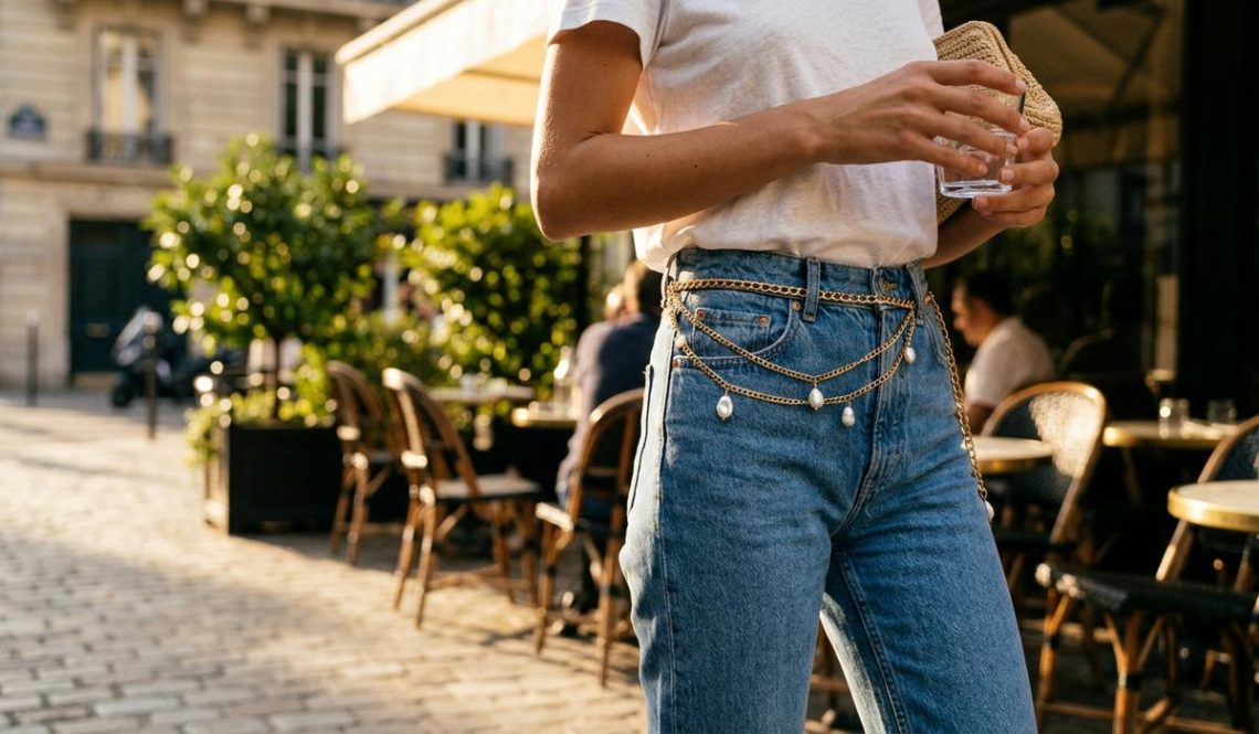 FreshMagazine - Cette ceinture chaîne repérée chez Celine transforme instantanément le look le plus simple de l'été