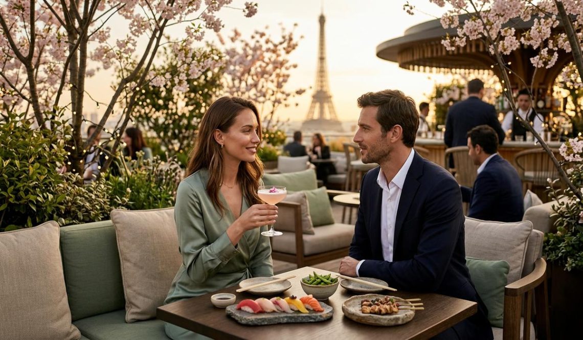 FreshMagazine - Ce jardin suspendu d'inspiration japonaise perché au sommet du palace des Champs-Élysées transforme vos soirées d'été