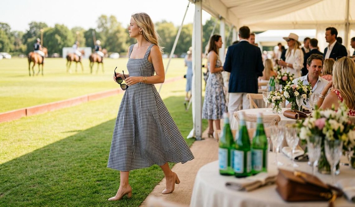 FreshMagazine - La robe Vichy noir et blanc de Kate Middleton à la Royal Charity Polo Cup signe le look de l'été