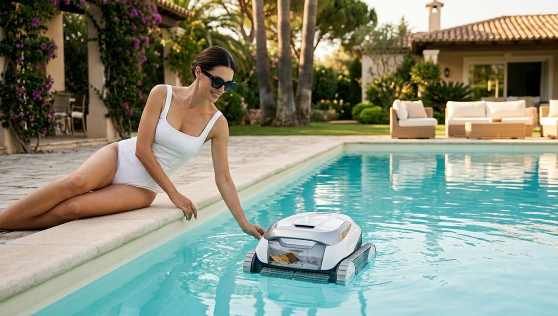 J'ai testé le premier robot de piscine sans fil d'Ecovacs avec feuilles et sable : son point faible m'a surprise