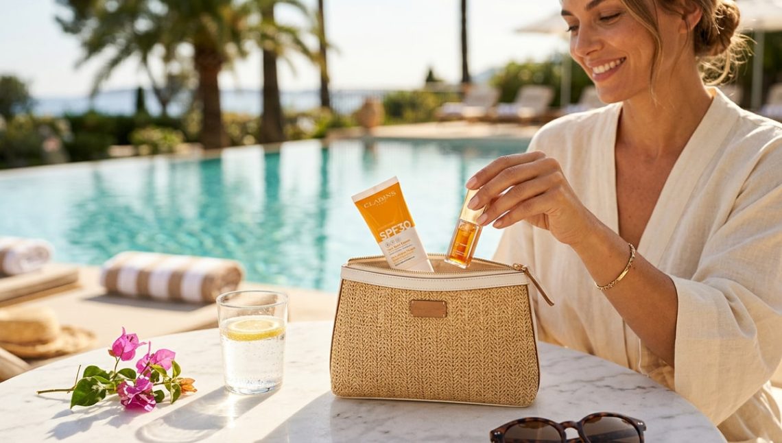 Ce duo solaire Clarins soldé glisse une crème SPF30 et la Lip Comfort Oil dans la trousse d'été