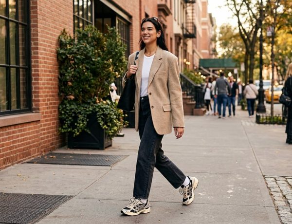 Dua Lipa dans les rues de New York avec les sneakers de la rentrée signées Asics x Completedworks