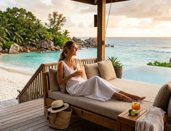 Aux Seychelles, cette île confidentielle abrite un lodge où les villas s'ouvrent sur une plage privée