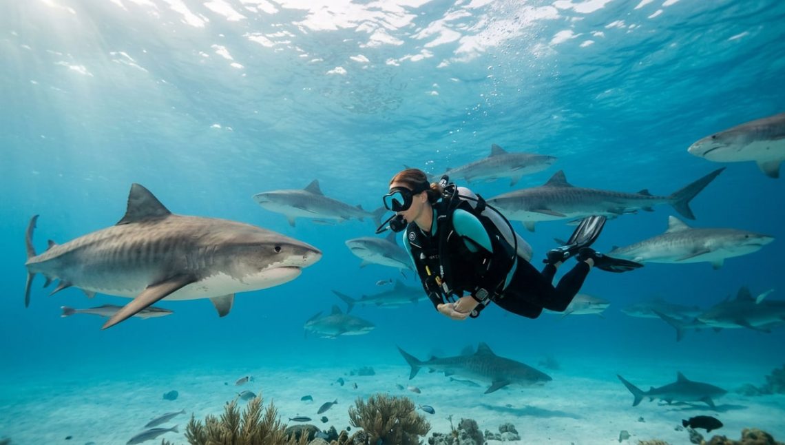 Aux Maldives, ils plongent avec 200 requins-tigres pour vivre le grand frisson