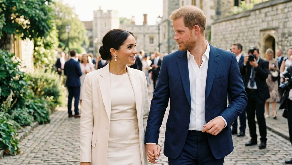 Meghan Markle porte les boucles d'oreilles de la princesse Diana au bras de Harry