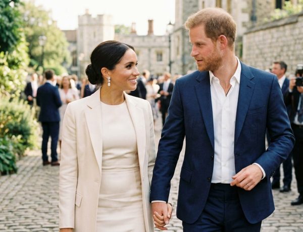 Meghan Markle porte les boucles d'oreilles de la princesse Diana au bras de Harry