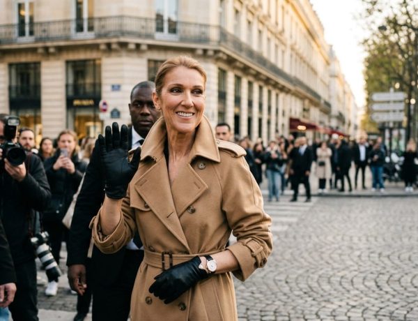En trench Alaïa camel, Céline Dion signe un retour très remarqué à Paris