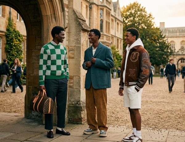 Pharrell Williams envoie le vestiaire Louis Vuitton sur un campus so British