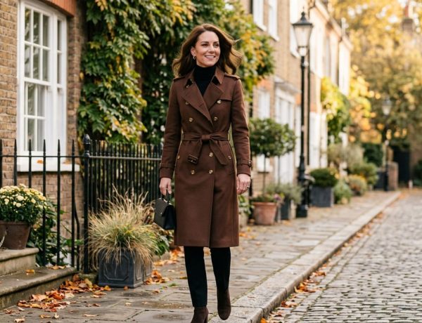 Kate Middleton adopte ce trench Burberry chocolat, la pièce phare de l'automne