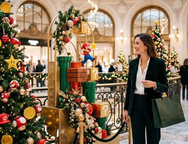 Super Mario s'installe aux Galeries Lafayette des Champs-Élysées pour Noël