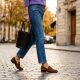 FreshMagazine - Les mocassins en daim Prada de Sophie Davant sont les chaussures plates les plus chics de l'automne