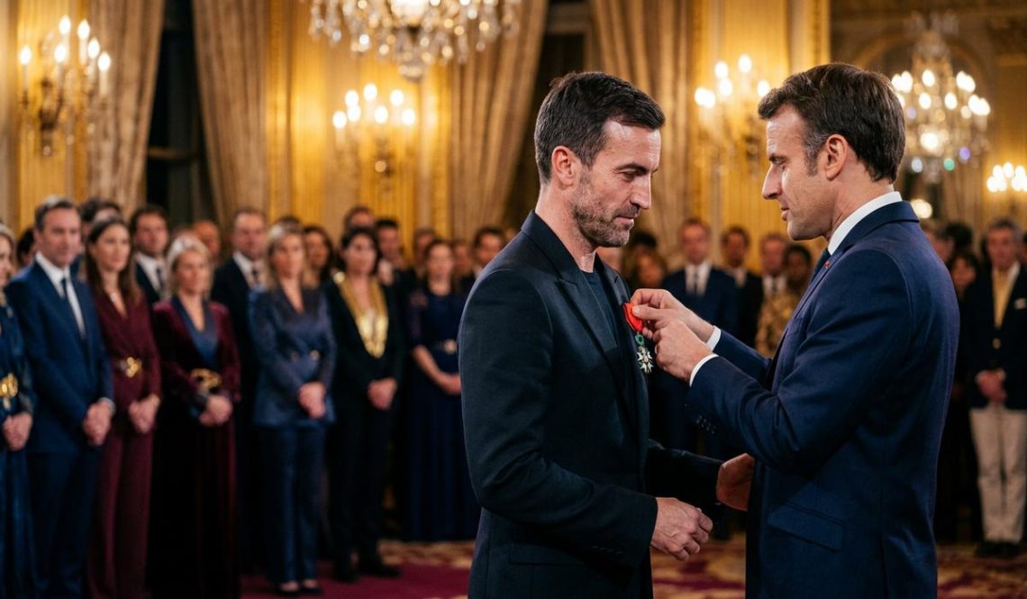 FreshMagazine - Nicolas Ghesquière décoré chevalier de la Légion d'honneur à l'Élysée par Emmanuel Macron