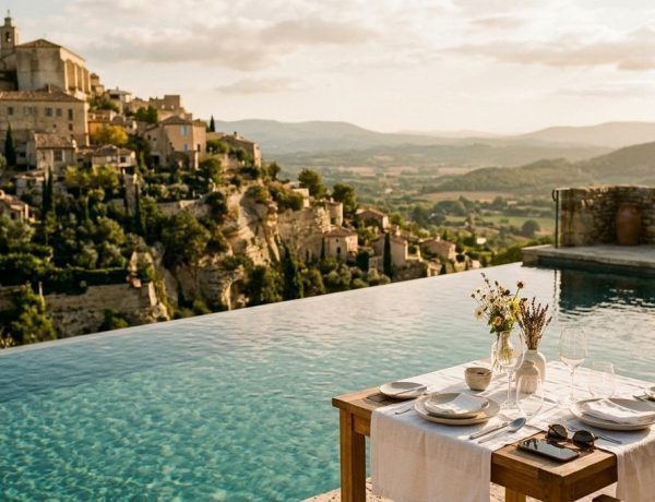 FreshMagParis - Pierre Niney et Natasha Andrews ont choisi Gordes pour leur week-end, entre piscine suspendue sur le Luberon et table de Jean-François Piège
